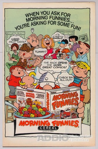 1989 morning funnies cereal - 1989,