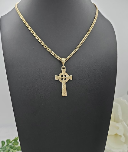 Collana con croce - in, oro,