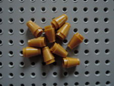 Lego 10 x cono cono 4589b 1x1 rotondo oro perlato colore oro scuro