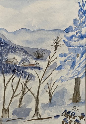 Paesaggio invernale blu - invernale, in