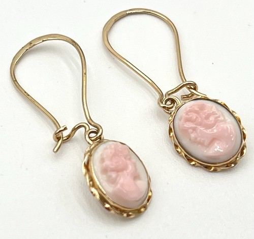 Orecchini cammei rosa - orecchini, 14kt
