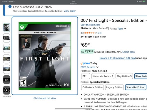 007 prima luce xbox - luce, serie