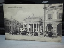 CARTOLINA POSTALE GENOVA PIAZZA DE FERRARI ANIMATA MACCHINE EPOCA FORMATO PICCOL