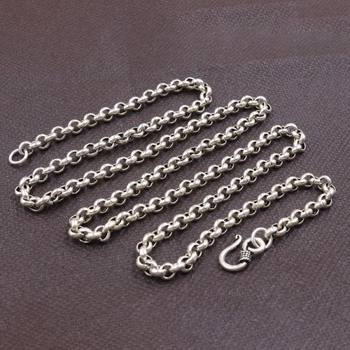 Collana maglia rolo argento