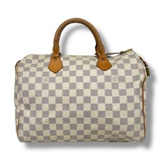 Borsa a mano Louis Vuitton Speedy 25 Damier Azur usata con Cadena