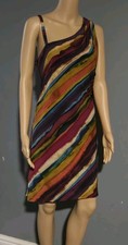 Tiana B, abito da cocktail monospalla multicolore senza maniche taglia large nuovo con etichetta 