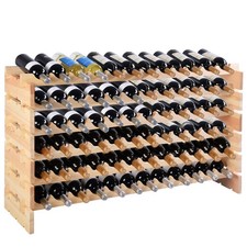 COSTWAY Portabottiglie per Vino in Legno Scaffale per 72 Bottiglie di Vino