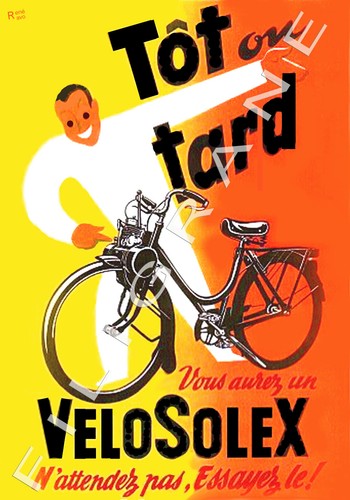 Vélo solex tot tard pub - ou,