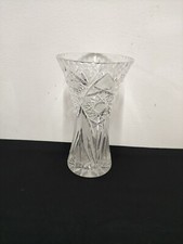  Vaso Cristallo Con Fine Decorazione Levigato a Mano Lusso Boemia 