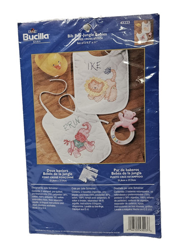 Bucilla baby cross stitch bibs - baby,