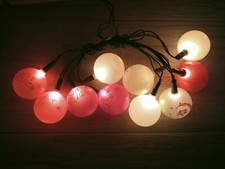 CATENA LUMINOSA SFERE Palle DECORAZIONE NATALIZIA  BABBO NATALE Vintage 