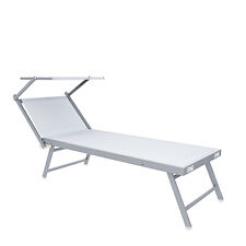 Lettino mare Hawaii con tettuccio e schienale regolabile colore bianco