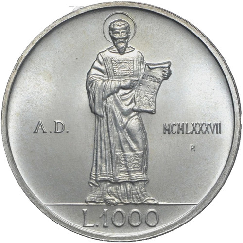 Moneta lire 1000 mrino - da, s.