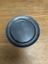 antico piatto in peltro bellissimo bordo decorato a mano 