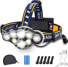 Torcia Frontale A Led Molto Potente 18000 Lumen Ricaricabile Lampada Testa