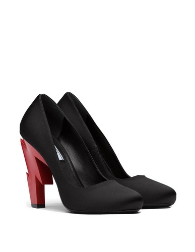 Prada satin pumps nero rosso - nero,
