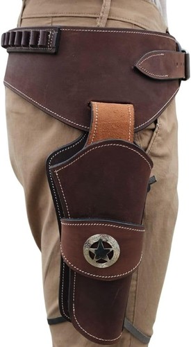 Western leather revolver - western,