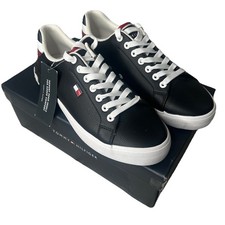 Sneakers basse Tommy Hilfiger uomo taglia 7,5 donna taglia 9 nuove nere 
