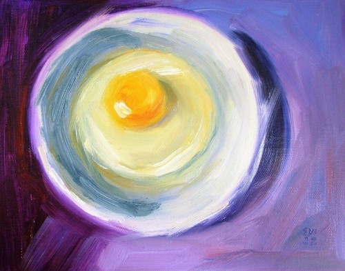 Uovo piatto quadro olio - uovo,