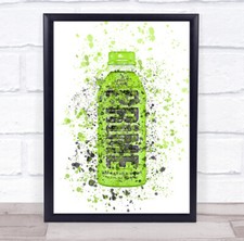 Lemon Lime Flavour Drink Bottle Splatter Decorative Wall Art Print