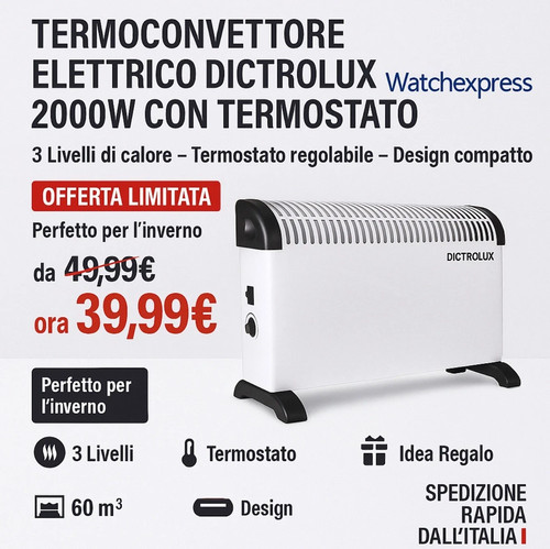 Termoconvettore elettrico 2000 - termoconvettore,