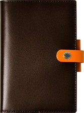 Quo Vadis Notebook Cover Vera Pelle Duo 10X15Cm Caffè e Arancione Qv10X1519Cf_