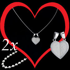 collana per coppia con ciondolo a cuore spezzato acciaio con fidanzati da donna 