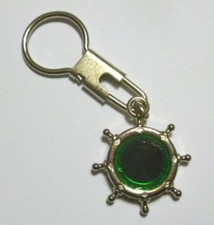 Vecchio Portachiavi metallico vintage anni '80 TIMONE HELM SHIP (old keyring) 14