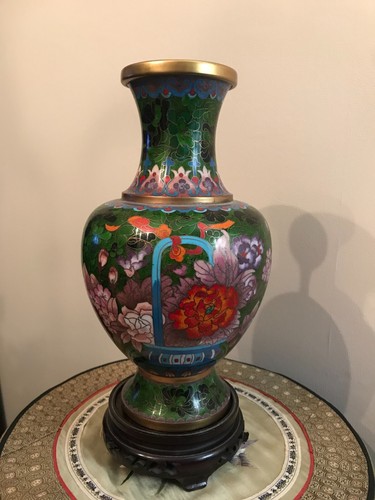 Cloisonne vase bronze emaux - cloisonne,