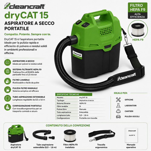 Aspiratore secco drycat - a, 15