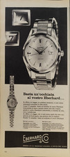 EBERHARD & CO. Pubblicità OROLOGIO SCAFODAT  1962 originale 1 pagina
