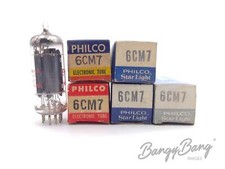 5 Vintage Philco 6CM7 Doppio Triodo Telaio TV Oscillatore Audio Tubo Aspirazione Valvola-