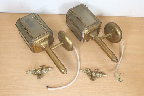 Vintage pair brass carriage - vintage,