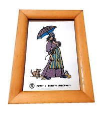 RIGHETTI donna ombrello gatti  1980  italy mirror frame specchio serigrafato