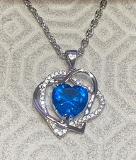 COLLANA PENDENTE CUORE CRISTALLO AZZURRO SWAROVSKI  MARENJA - FONDO DI MAGAZZINO