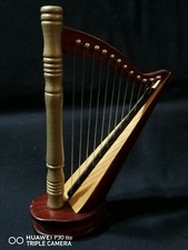 Arpa in miniatura legno h.12cm strumenti musicali casa bambole