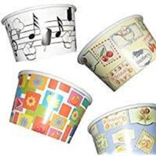 PZ 200 COPPETTE GELATO MEDIE CC 200 IN CARTA CARTONE VARIE FANTASIE CUPS PAPER