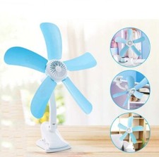 VENTILATORE A PINZA CON DOPPIO SNODO 5 PALE SCRIVANIA TAVOLO CASA UFFICIO NEW