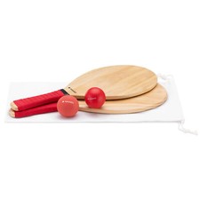 Set Racchettoni da Spiaggia Legno con Palline Racchette Beach Tennis Coppia