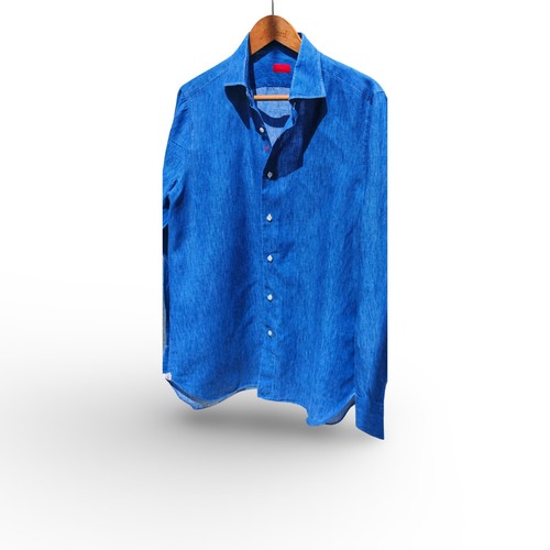 Camicia uomo isaia napoli blu - isaia,
