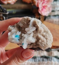 Cavansite On Stilbite Crystal