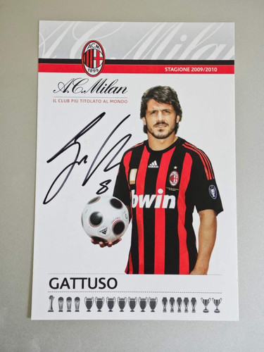 Gattuso milano autografo card - milano,