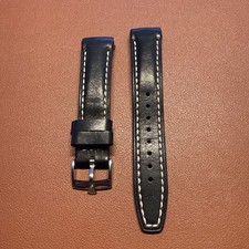 Cinturino in vera pelle nera