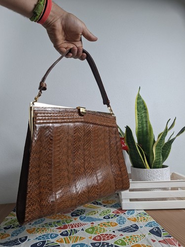 Vintage borsa vera pelle - -, in