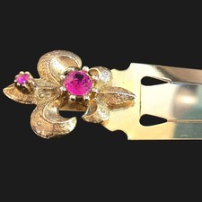 Segnalibro vintage Fleur-de-Lis strass rosa libro amante regalo giglio francese glam