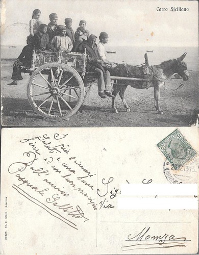 Cartolina carro siciliano - carro,