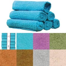 Set 6 lavette spugna Hotel B&B asciugamani bagno cotone 30x30 Vari colori AA340