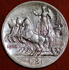 1908 Italy 2 Lire Vittorio