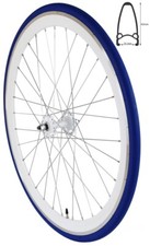 REDONDO 28 pollici ruota anteriore singlespeed fixie cerchio bianco blu + pneumatici