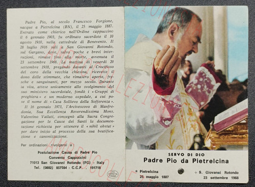 Santino benedetto padre pio - santino,